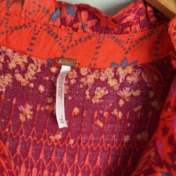 NEW FREE PEOPLE Rare Feeling Pleated Maxi Dress In Ruby Red - Picture 11 of 16